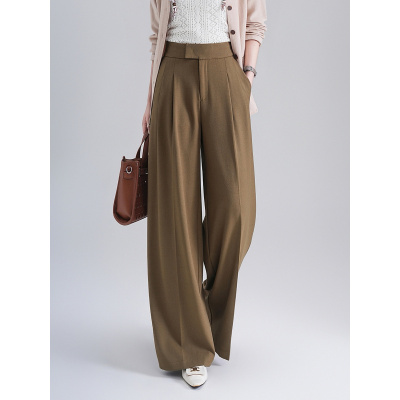 20266春季新款阔腿裤垂坠感高级感斜插口袋休闲裤子