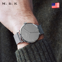 M.B.K欧美品牌全自动机械表 男表大表盘手表新款男士小众简约50米防水带日历纤薄款腕表M-1007