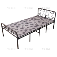 翌嘉 YJ4052510钢木床简易折叠床单人床四折折叠午休床铁架床 1.5米银彩