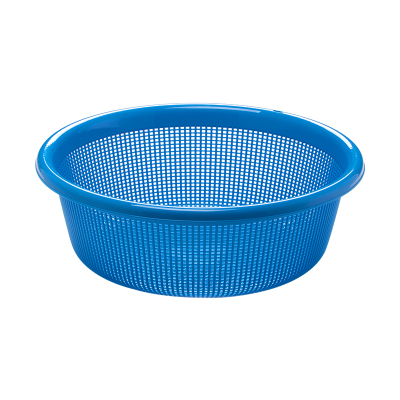 茶花 乐惠3号圆筛洗菜篮沥水篮φφ44*15.4cm(蓝红白三色可选)/个