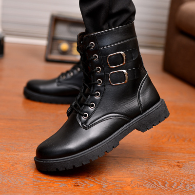 Ideamini马丁靴男士靴子男高帮工装靴男靴英伦风皮靴中帮男鞋秋季百搭短靴靴子