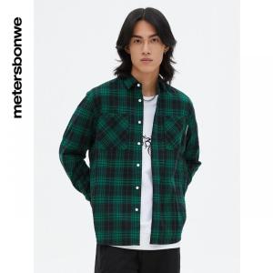 [1件5折价:89.5]美特斯邦威男休闲格纹衬衫