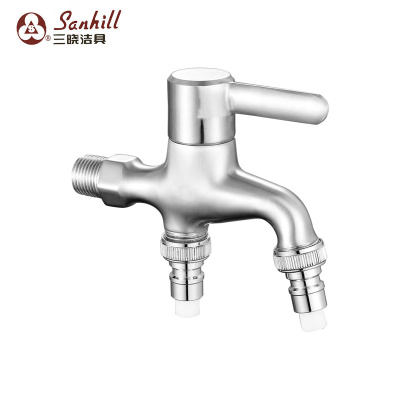 三晓 不锈钢镚快开龙头 一进两出 4分 SX-12039 介