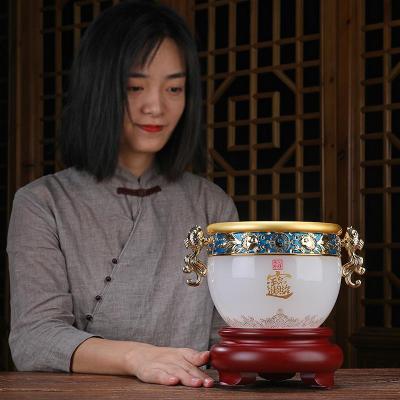 美帮汇琉璃玉摆件客厅财位工艺品老板办公室桌面摆设