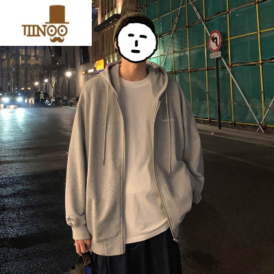 YANXU美式vibe连帽卫衣外套男秋季青少年复古开衫休闲百搭拉链夹克