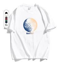 男装潮牌夏季百搭纯棉短袖T恤男女ins休闲宽松设计感男士印花体恤_185