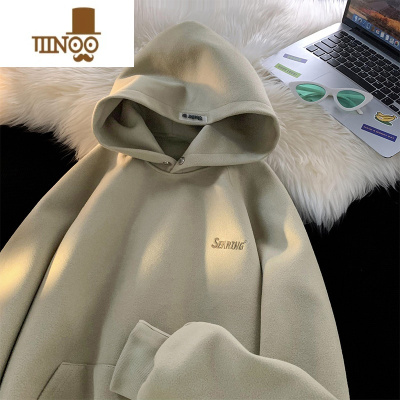 YANXU连帽卫衣男美式复古潮牌套头上衣百搭宽松休闲帽衫外套