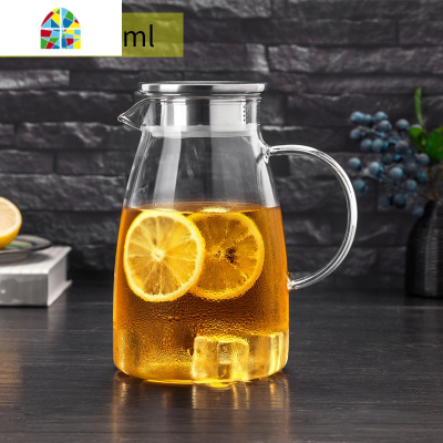 冷水壶玻璃可高温家用扎壶凉水杯耐热防爆大容量凉水壶套装 FENGHOU 香亚壶1200ml+2杯