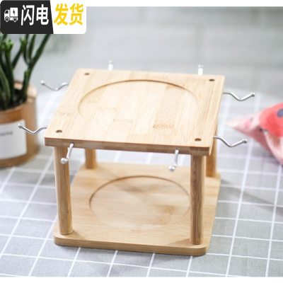 三维工匠可高温可开水凉水壶套装啤酒桶家用陶瓷凉水壶水龙头冷水壶大容量 单个竹架子2款(含挂钩)