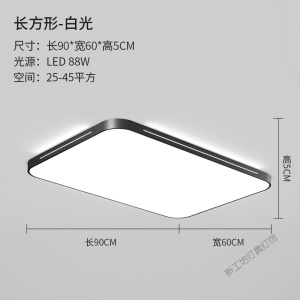苏宁放心购 led吸顶灯长方形大气客厅灯现代简约家用卧室灯新款阳台过道灯具
