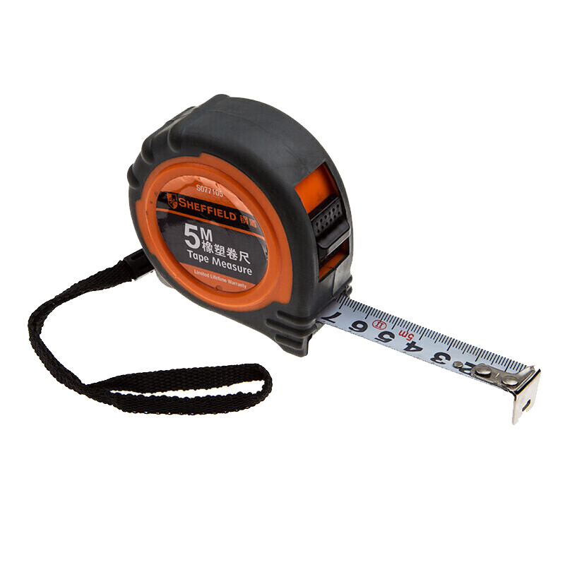 钢盾(SHEFFIELD) S077105 橡塑卷尺5m