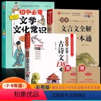 [3册赠考点]必背文学常识+初中古诗文138+文言文 [正版]初中必背文学文化常识2024人教版语文初中生中国古代历