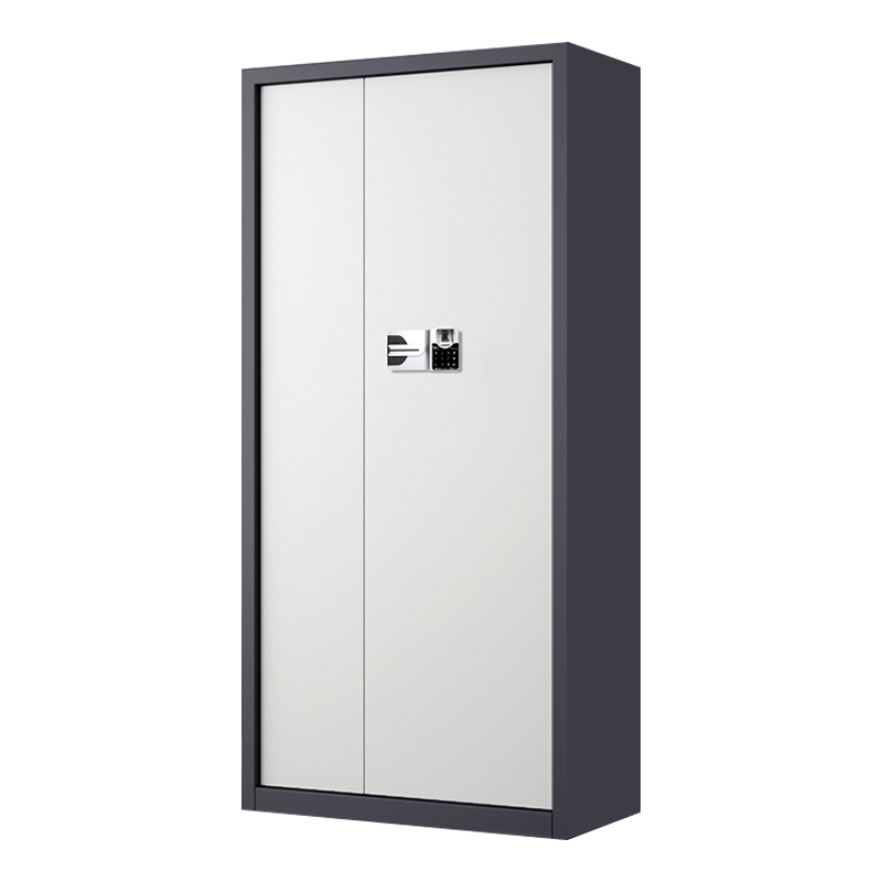 汉诺鑫威指纹电子保密柜钢制密码文件柜档案柜矮柜保密资料柜办公柜通门灰白色:国保指纹锁