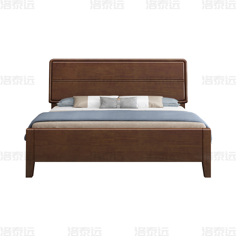 洛泰远 LTY4022905 实木床简约1.5米单人床 胡桃色