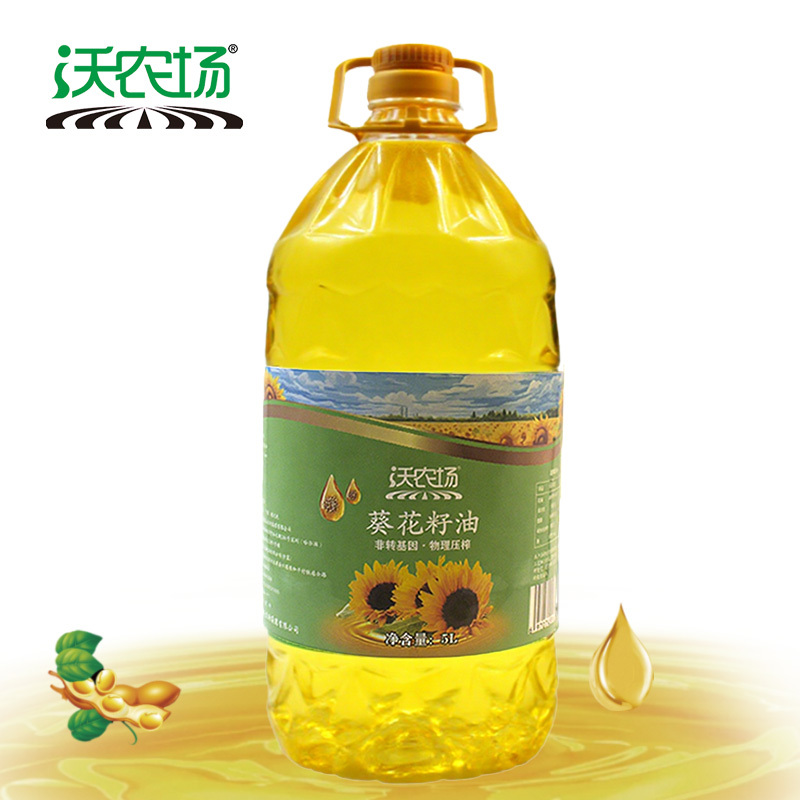 沃农场非转基因葵花籽油5L/桶