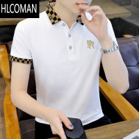 HLCOMAN衫男短袖t恤翻领男装夏季潮流半袖商务上衣2024夏款高端体恤