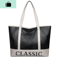 大容量包包女中年女士妈妈包手提单肩包大容量时尚印花撞色包NEW LAKE 灰色女士手提包