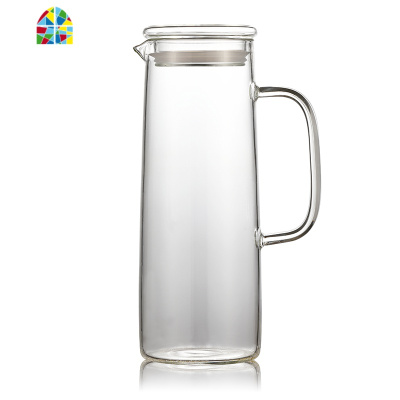 可高温玻璃家用储冷水杯凉壶晾水壶扎杯小扎壶酒店餐厅用欧式 FENGHOU 玻璃盖水壶+4只把杯凉水壶