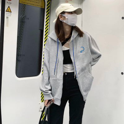 [1折价59.9元,叠加优惠券]春秋外套女连帽韩版宽松上衣休闲运动风气质简约百搭