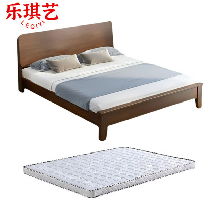 乐琪艺 实木单人床(含床垫)1.5*2m 套