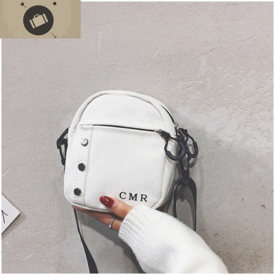 网红高级质感小包包女2019夏季新款洋气帆布包mini百搭单肩斜挎包艾狄伊娃单肩包