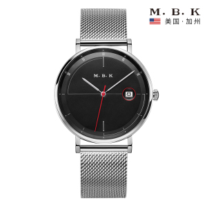 M.B.K欧美品牌手表全自动机械表 男款简约时尚男表50米防水纤薄潮流男士手表单日历腕表M1002G01