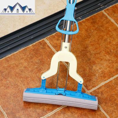 海绵拖把对折式挤水家用折叠宿舍用吸水地拖拖布免手洗托把 三维工匠