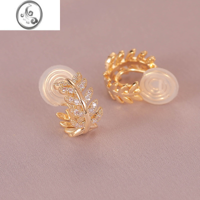 JiMi精致树叶蚊香盘耳夹女无耳洞耳环2023年新款潮耳扣小众设计感耳饰