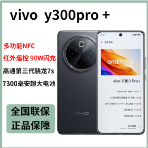 vivo Y300 Pro+ 简黑 12GB+256GB 第三代骁龙7s 5G芯 7300mAh电池 90W充电 5000万高清影像 5G 手机