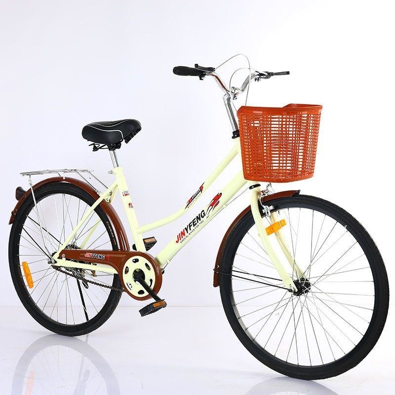 24寸26寸自行车男式女式学生轻便车淑女士公主单车复古实心胎