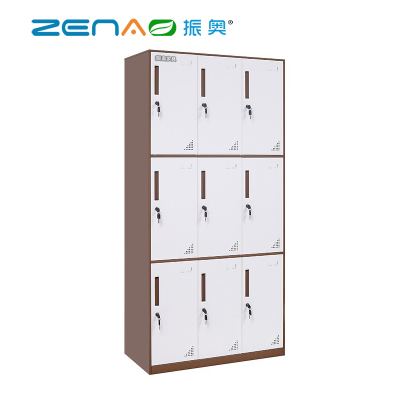 振奥 钢制文件柜咖白套色资料柜档案凭证柜储物柜/台(九门咖白更衣柜)