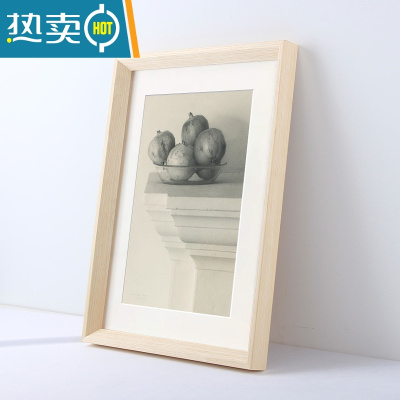 敬平实木相框挂墙24 30寸36 4K 16 20寸外框装裱画框定制A4A3简约装饰 斜边原木 16寸(30.5*40.