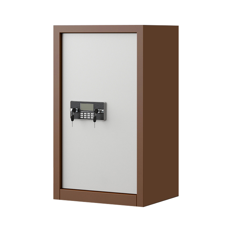 帅畅指纹电子保密柜钢制密码文件柜档案柜矮柜资料柜办公柜单门咖白:电子锁