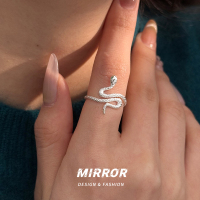 925纯银灵蛇戒指女指环尾戒时尚小众创意气质高级感2025新送女朋友老婆情人节七夕生日礼物