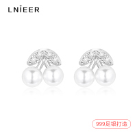 999足银樱桃耳钉女2022年新款小众高级感2025耳环睡觉不用摘耳饰