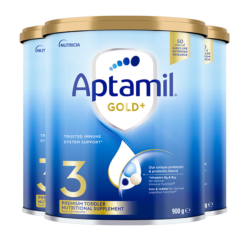 有效期到27年3月-3罐装 | Aptamil 澳洲爱他美 金装版 3段 婴幼儿配方奶粉(1-2岁)900g