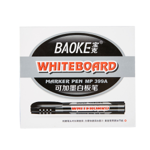宝克(BAOKE)MP399A 5mm速干易擦可加墨白板笔 办公会议玻璃书写/教学标记笔/儿童绘画涂鸦 12支/盒 1盒