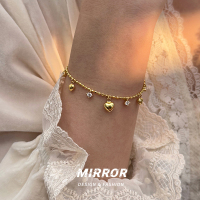 925纯银爱心闪亮圆珠手链女手环手饰小众设计时尚高级感新送女朋友老婆情人节七夕生日礼物