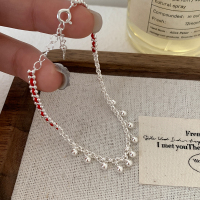 纯银红绳银球拼接手链女生新年本命年轻奢小众精致送闺蜜手饰送女朋友老婆情人节七夕生日礼物