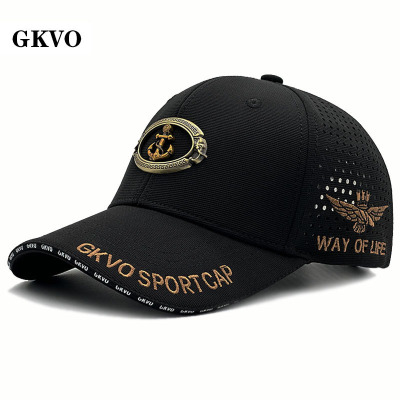 GKVO夏季不褪色运动鸭舌帽男大头围网孔透气防晒显脸小防晒帽女