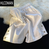 HLCOMAN排扣短裤男生夏季港风ins裤衩宽松休闲运动篮球五分裤子