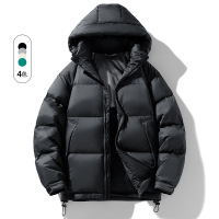90白鸭羽绒服男士情侣款冬季连帽防风保暖加厚面包服潮流百搭外套