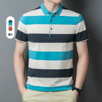 男装短袖T恤男新款商务休闲中青年男士纯色翻领polo衫男打底上衣