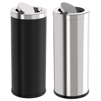 先互丁 不锈钢推盖垃圾桶港式桶 多规格 个