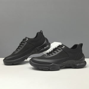 男生黑色运动鞋厚底增高鞋男款百搭潮鞋夏季镂空透气欧洲站休闲鞋