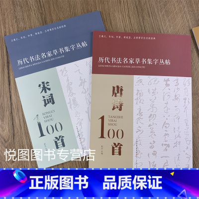 唐诗100首+宋词100首 [正版]全4本宋词100首 唐诗100首 对联100副 名句100句 历代书法名家草书集字丛