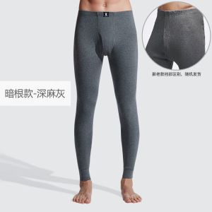 花花公子秋裤男士薄款舒适纯棉绒裤打底保暖裤全棉毛线裤胖大码春秋冬季