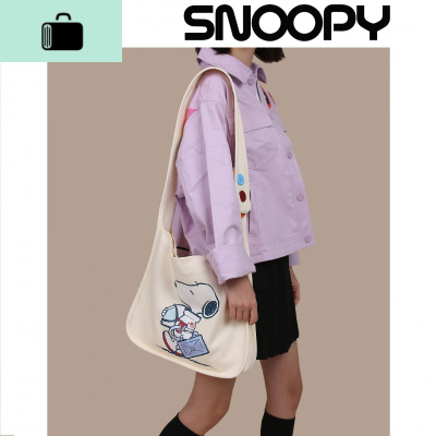 SNOOPY50周年纪念款帆布包袋文艺女学生用大容量单肩包卡通斜挎包NEW LAKE女斜挎包