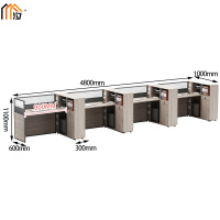 汐 屏风办公桌 四人位张