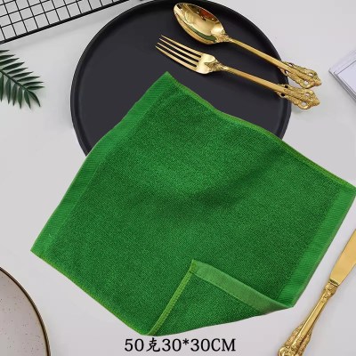 纯棉小方巾全棉四角毛巾擦手抹布-70g绿色(10条装)尺寸35*35cm